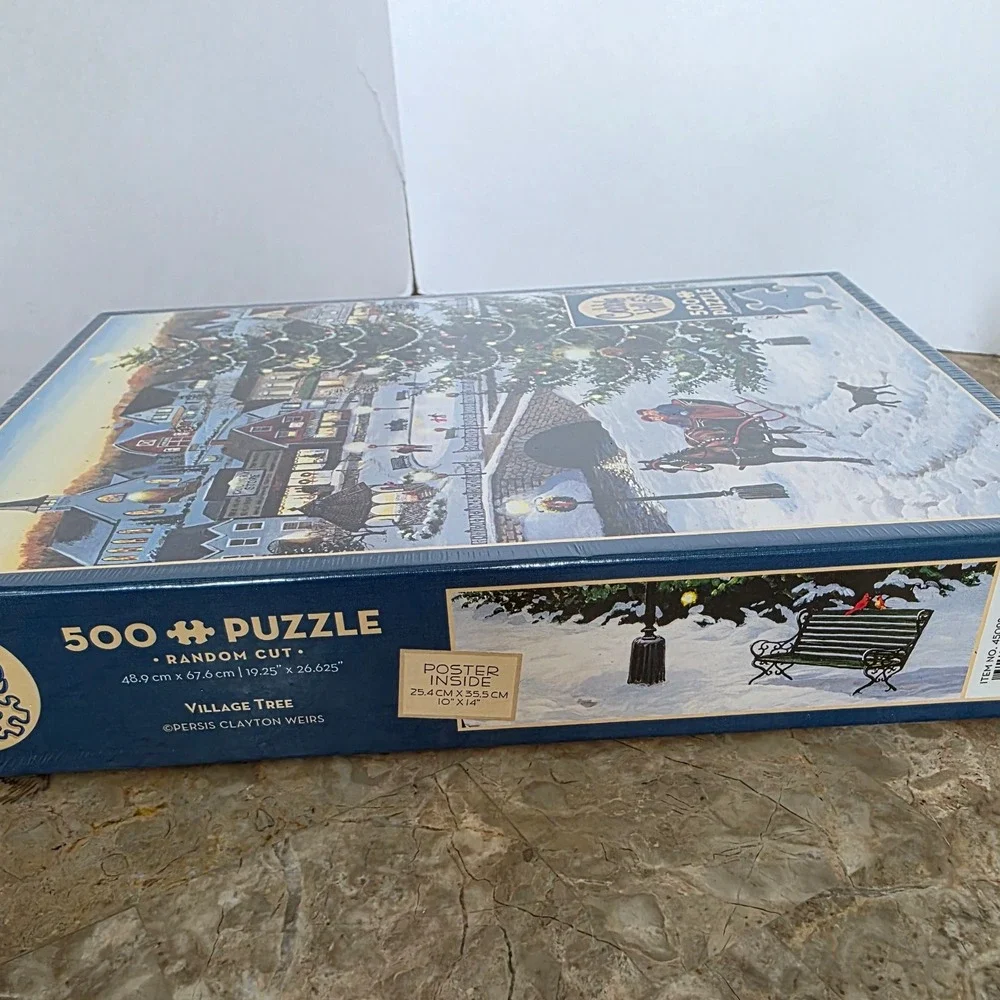 Cobble Hill Village Tree 500‎ Piece Jigsaw Puzzle with Poster Included New